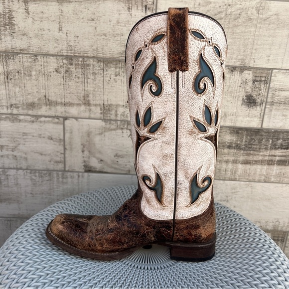 Stetson Distressed Leather Western Cowboy Boots - Picture 2 of 16